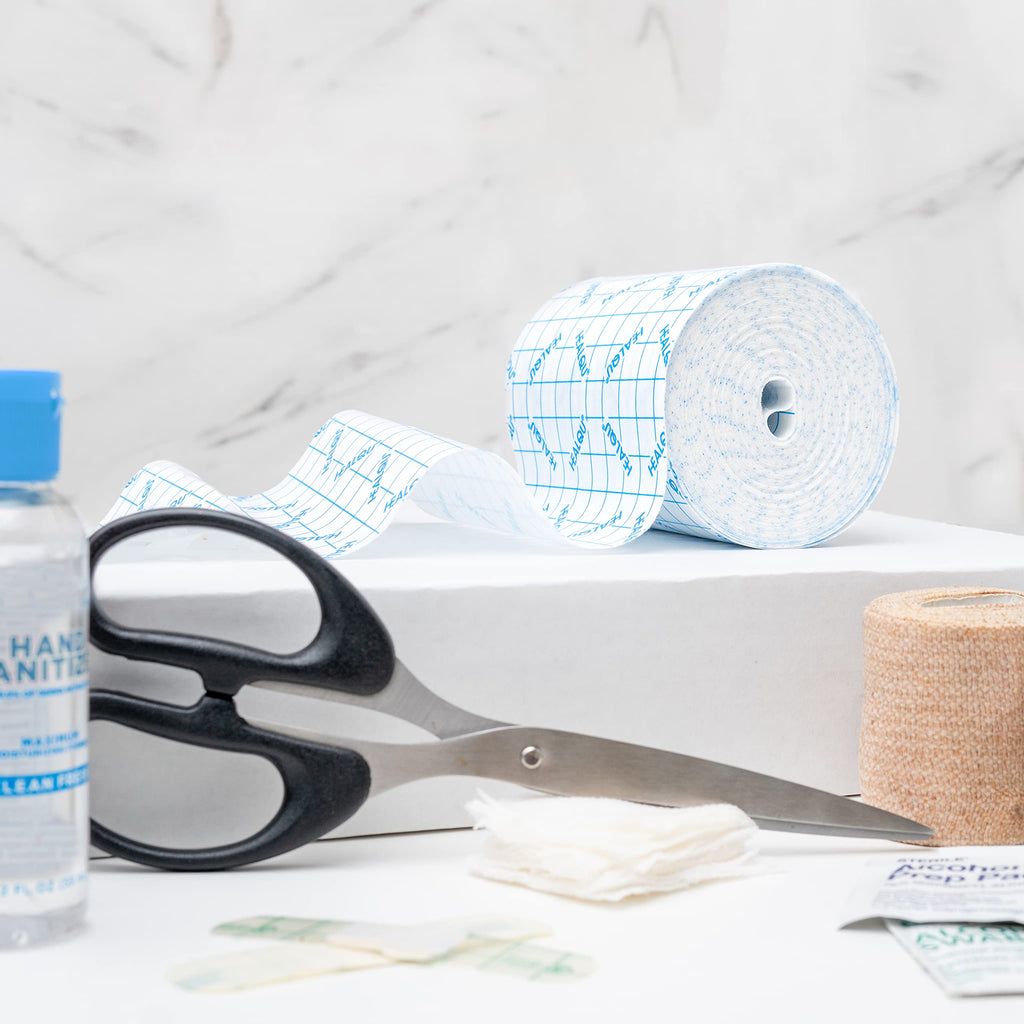 HEALQU Dressing Retention Tape, Non Woven Tape, 4in x 11yd 2 Rolls - Wound Dressing Tape Adhesive Cloth Tape Comfortable to The Body, with Easy Release Paper