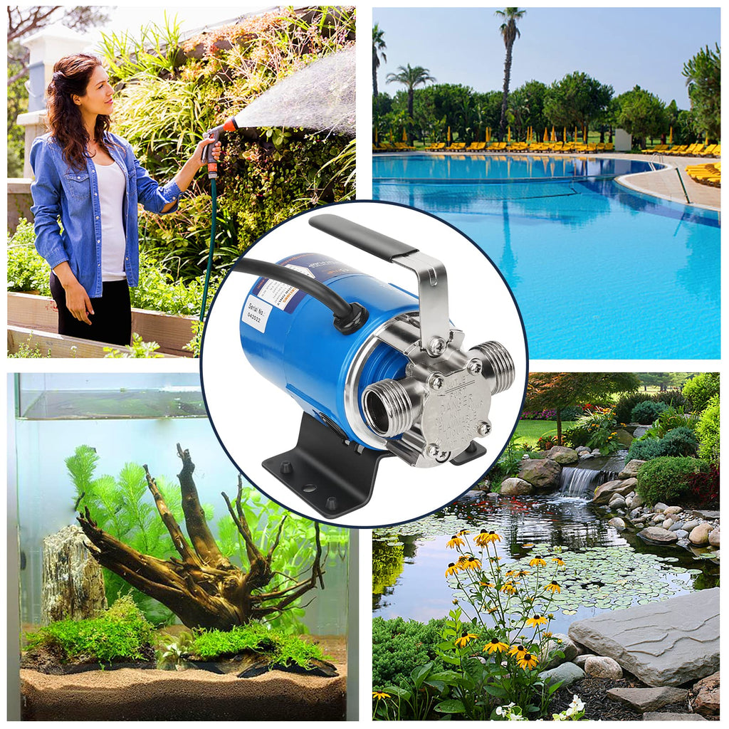 TecHome Water Pump Water Transfer Pump, 115V 1/10HP 330GPH Water Hose Pump, with Suction Hose Kit.