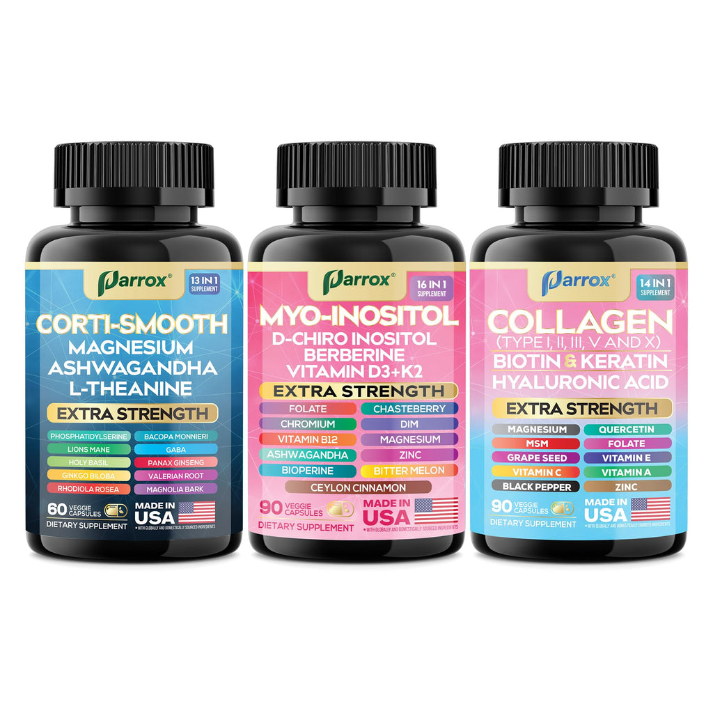 Parrox Collagen, Myo-Inositol & Cortisol Bundle, Berberine, She Shines Set