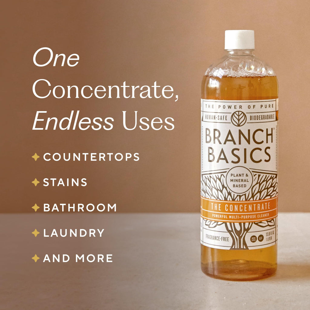 Branch Basics Concentrate Refill (33.8 oz) | All Purpose Multi-Surface Cleaning Concentrate - Replace Every Household Cleaner | Plant & Mineral-Based, Human-Safe, Fragrance Free