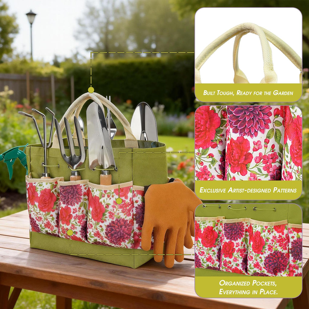SLARMOR Garden Tool Set, 10 PCS Gardening Tools/Kit for Women,Gardener Gift