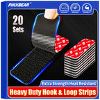 PHIXBEAR 20 Sets Super Adhesive Hook and Loop Strips Heavy Duty, Heat Resistant Waterproof, Outdoor or Indoor Use, Black 1.2x3.2 Inch