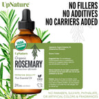 UpNature Organic Rosemary Oil - 100% Pure Rosemary for Hair, Scalp, Skin, 2oz