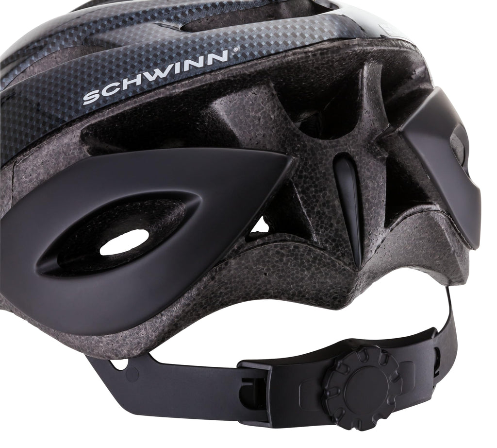 Schwinn Thrasher Helmet for Adults, Black, Size 58 - 62 cm, for Riders Ages 14+, Lightweight Microshell, Adjustable Dial and Straps, Interior Padding, 20 Air Vents, Removable Visor, Adult Bike Helmet
