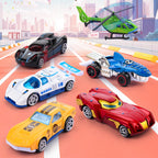 DUYOYU City Ultimate Garage Track Set with Electric Elevator, Upgrade 5 Levels Toy Car Garage with 5 Die-Cast Toy Cars & 1 Helicopter