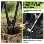 LLARGUEST Post Hole Digger,57 Inch Heavy Duty Metal Hole Digger Tool for Digging,Grey Manual Tool for Transplant, Camping,Gardening.