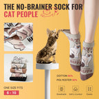 Funny Cat Ankle Socks for Women - Cute Cat Lover Stocking Stuffer Gifts
