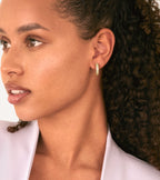 PAVOI CZ Chunky Thick Hoop Earrings for Women, 14K Gold Plated, Yellow Gold