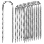 11 Pack Ground Garden Rebar Stakes Rebar 12 Inch Anti-Rust Galvanized Steel U Shape Hook Heavy Duty Ground Anchors for Tents, Position Kits,Fences, and Trampolines Landscape Fabric