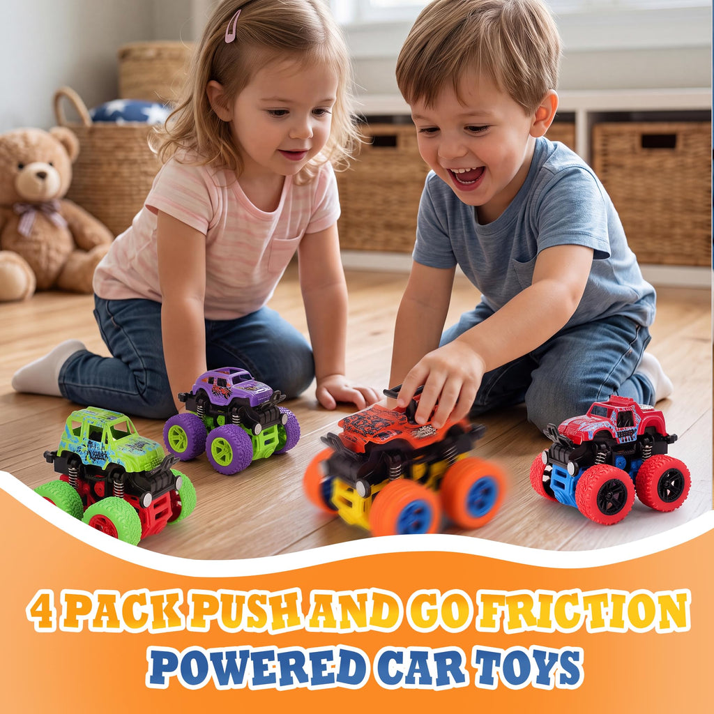 Monster Truck for Boys 3 4 5 6 7 Year Old Push and Go Friction Powered Car