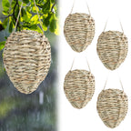 4 Pack Wasp Nest Decoy, Woven Reed Fake Wasp Nest for Outdoor Decor