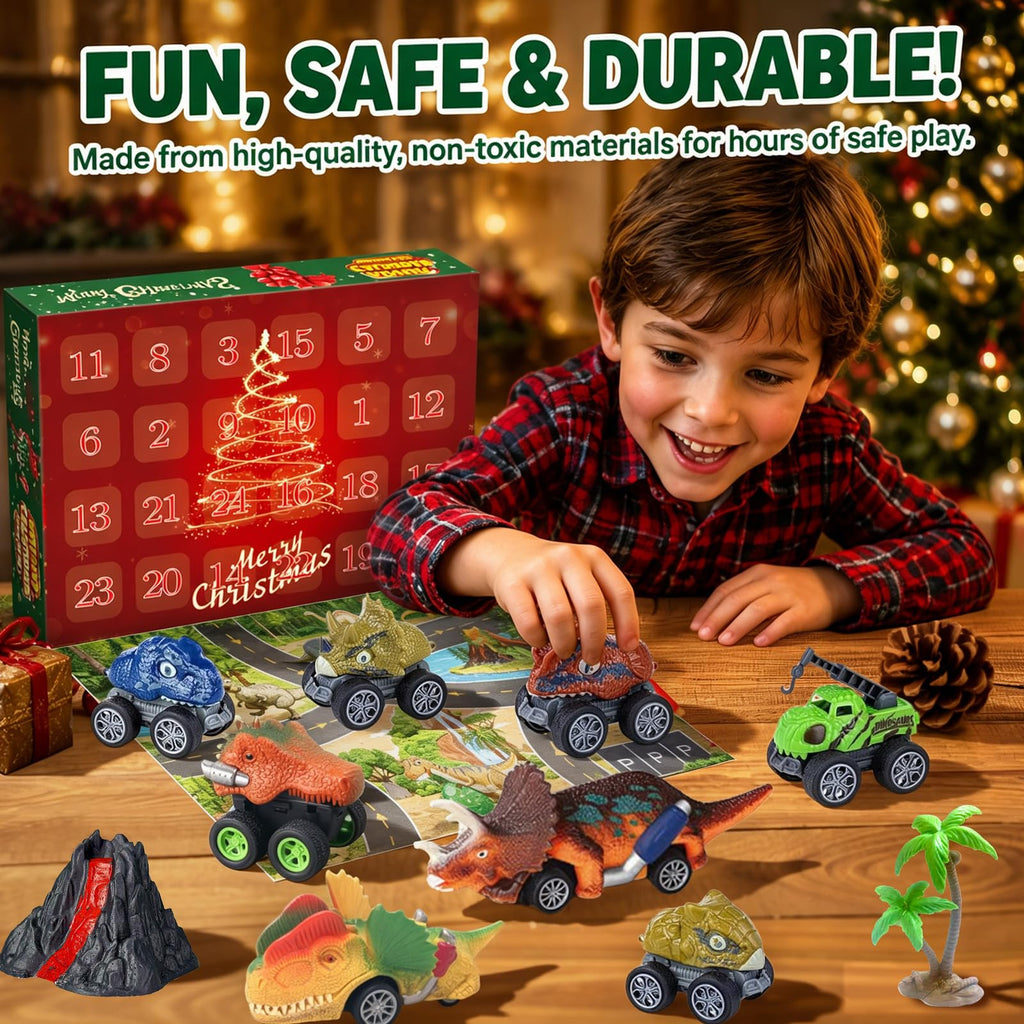 Advent Calendar 2026 Kids Boys,Dinosaur Monster Truck 24 Days Countdown Toy
