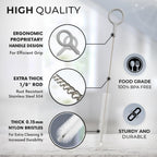 Buenalife Heavy Duty Cleaning Brushes Set of 8 - Extra Long Straw Cleaners for Metal and Plastic Reusable Drinking Straws, to Clean Small Spaces, Sippy Cups, Water Bottles - Sturdy Hard Brush Bristles