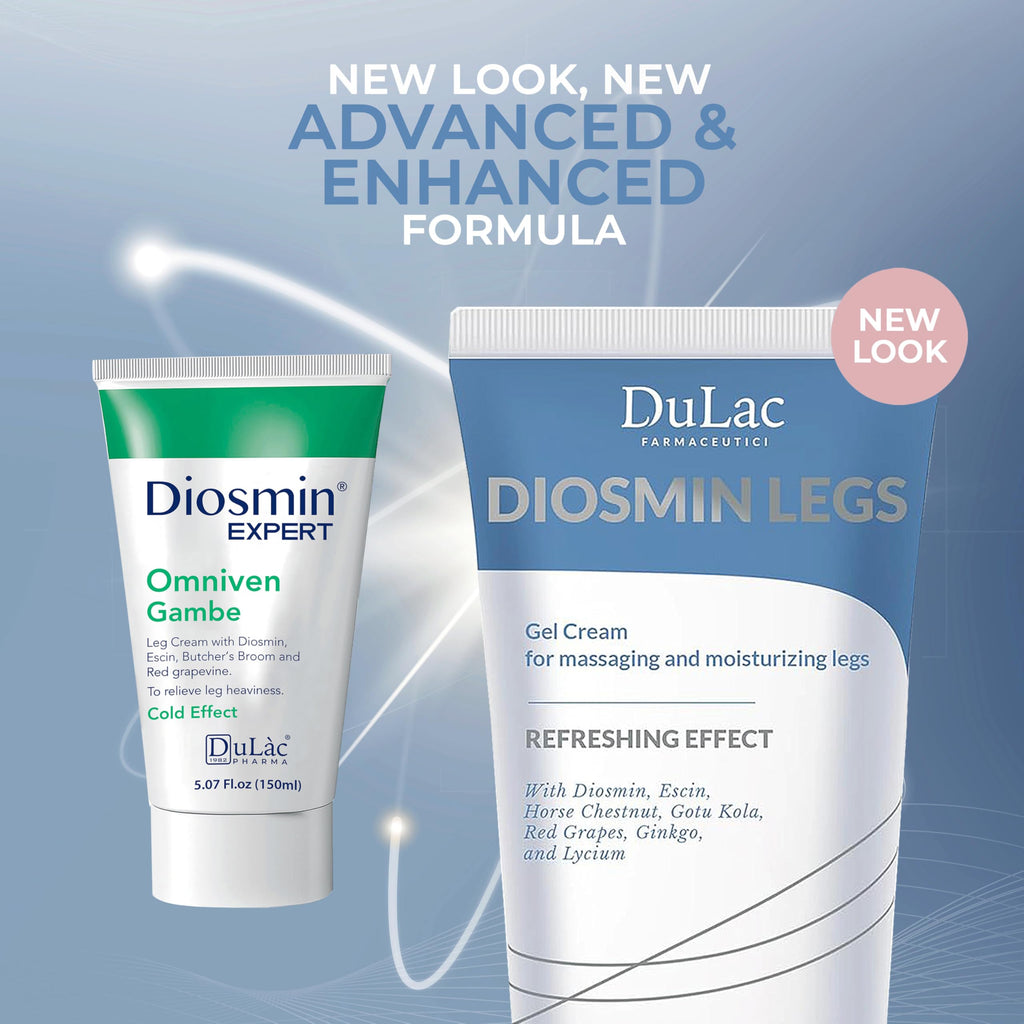Dulac, Diosmin Legs Gel Cream, Cooling & Refreshing, with Diosmin & Menthol, Horse Chestnut Extract, Butcher's Broom & Red Vine, Fast-Absorbing, Non-Greasy, Daily Leg Care, 5.07 fl oz, Made in Italy