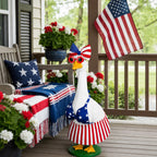 Vzuito 4th of July Porch Goose Outfit, Independence Day Lawn Goose Outfits, 23inch Geese Outfits Clothes Patriotic Geese Costume for Outdoor Yard Garden Decor (Style 5)