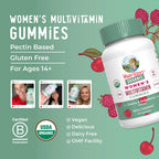 MARYRUTH'S Multivitamin Gummies for Women Ages 14+ | Immune Support | Hair & Skin Health | Reproductive Health | Vitamin A C D E B6 B12 Biotin Zinc Iodine | Organic | Vegan | Non-GMO | 60 Count