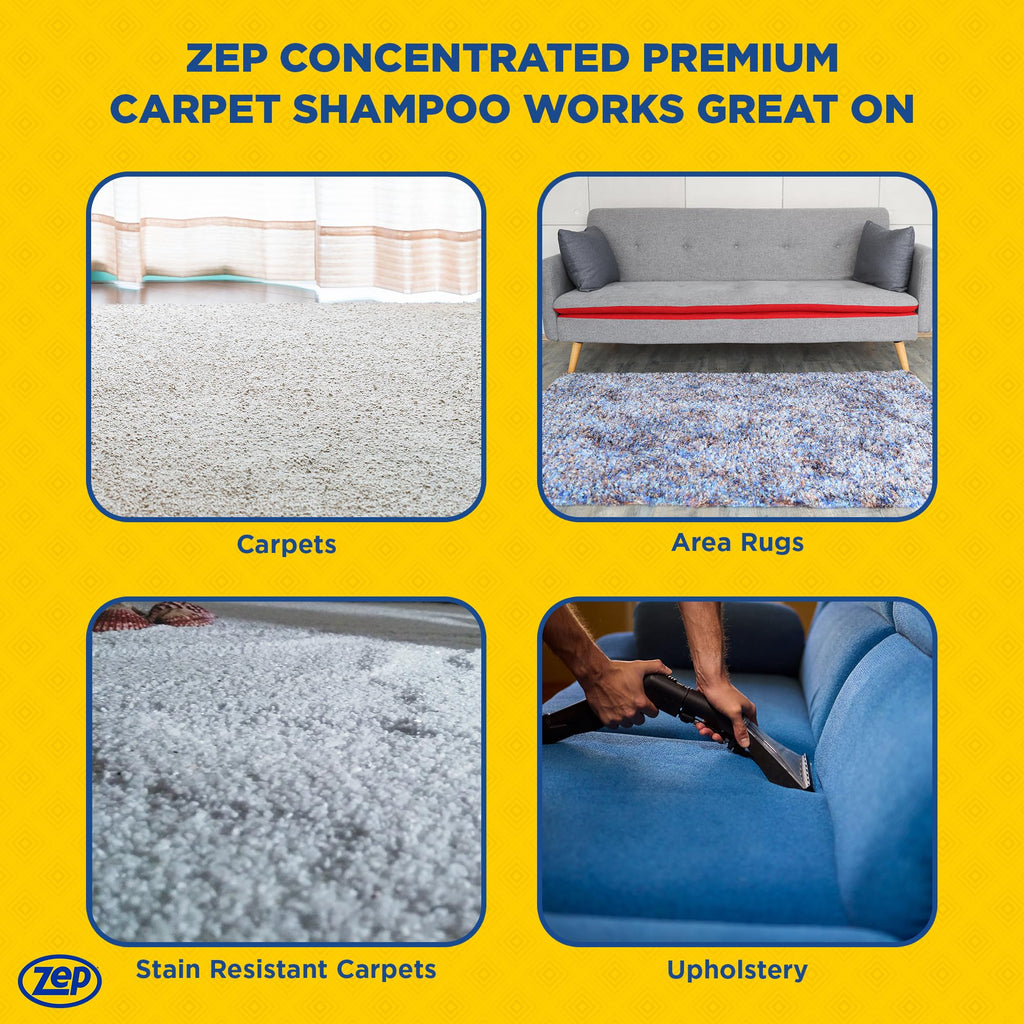 Zep Concentrated Premium Carpet Shampoo – Deep Clean Carpets & Remove Tough Stains – 1 Gallon E-Z Fill Sprayer 2-Pack – Bundle