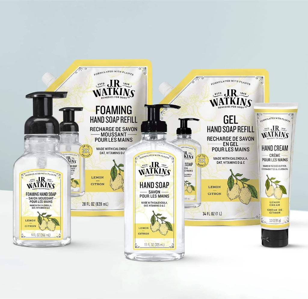 J.R. Watkins Gel Hand Soap, 3 Pack of 11 Fl Oz, Lemon