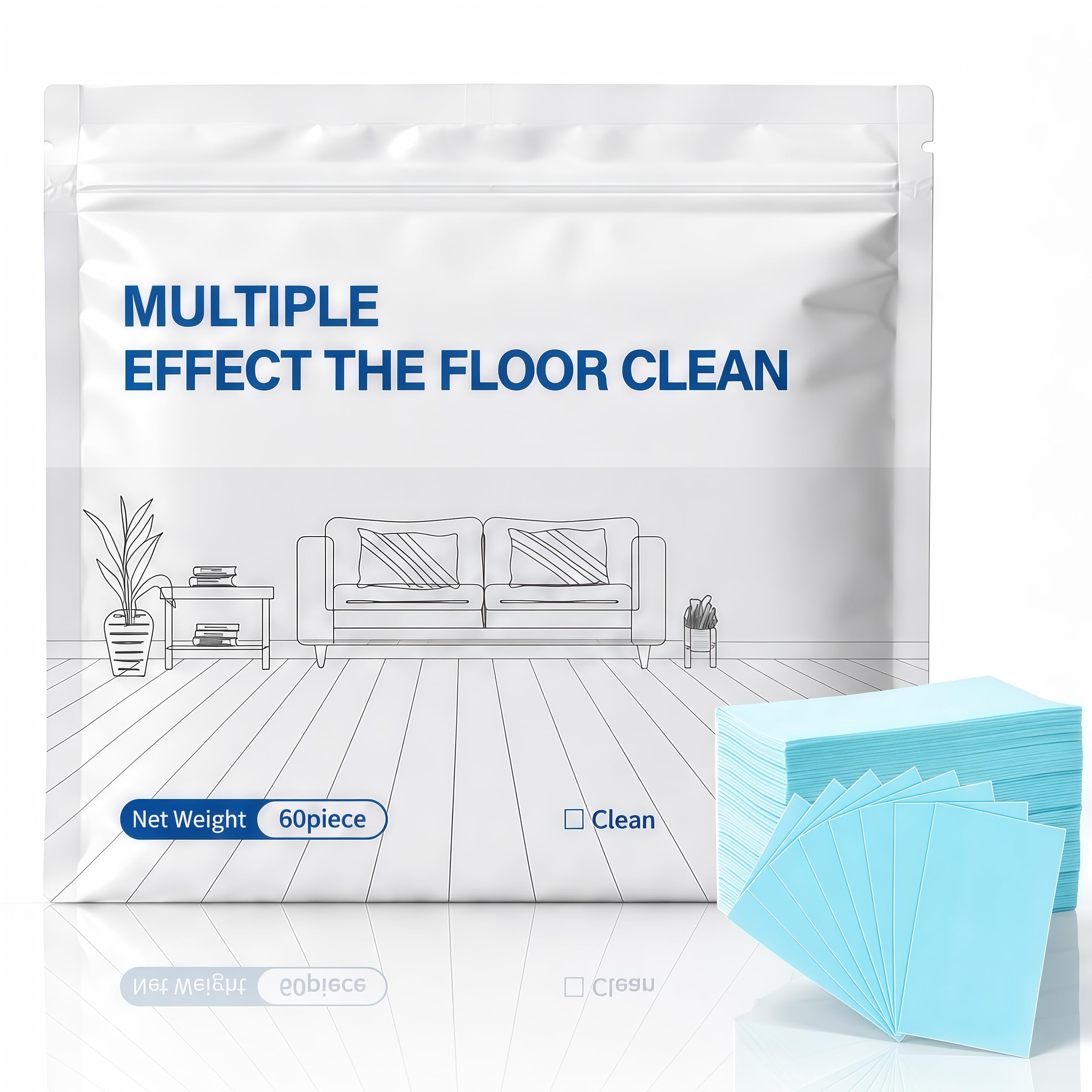 200 Pcs Multiple Effect The Floor Clean, Floor Cleaning Tablets, Multi Effect Floor Cleaner, Concentrated Cleaner for Hardwood, Tile, Laminate & More (Blue, 200 Pcs)