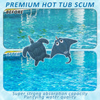 Sibosen 2 Pack Hot Tub Scum Absorber, 2025 Upgrade Reusable Scum Turtle and Devilfish Hot Tub Absorber Accessories Hot Tub Sponge for Spa & Pool Cleaner, Hot Tub Oil Absorbing Keeps Water Clean