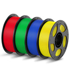 ANYCUBIC PLA Filament 1.75mm Bundle, 3D Printing PLA Filament 1.75mm Dimensional Accuracy +/- 0.02mm, 1KG Reusable Spool (2.2 lbs), 4KG Red + Green + Blue + Yellow