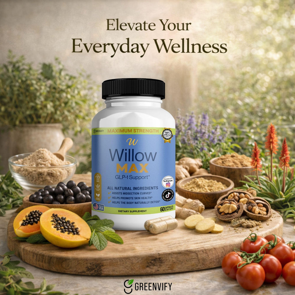GREENVIFY Willow MAX GLP-1 Support Dietary Supplement, All Natural, Non-GMO, Gluten Free, Vegan Friendly, 60 Capsules (2)
