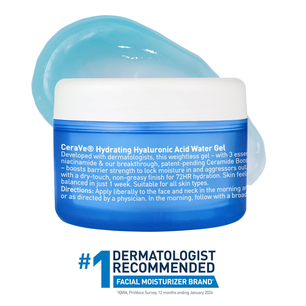 CeraVe Hydrating Hyaluronic Acid Water Gel Moisturizer for Face, 1.7oz