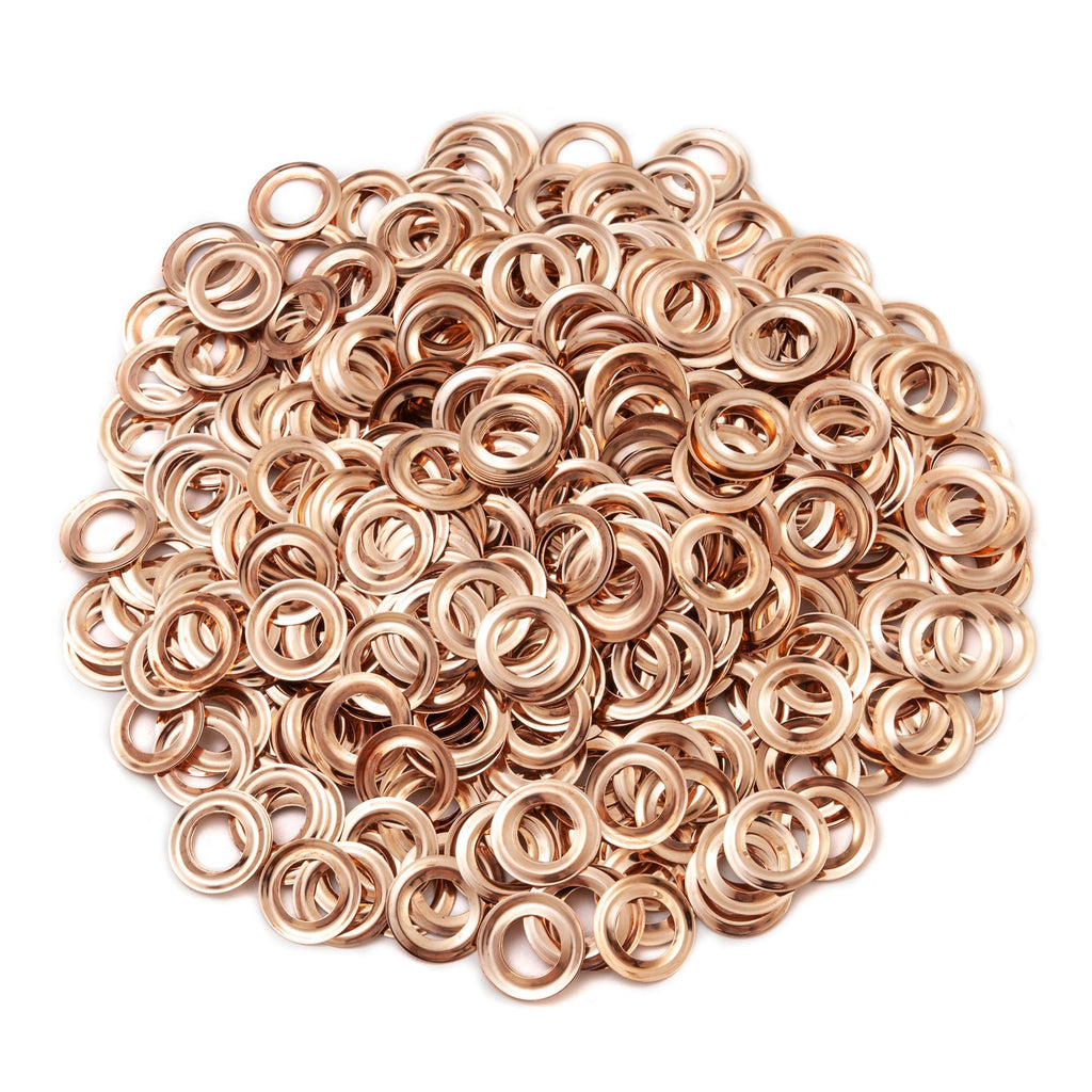 KING PIECES 2000pcs Rose Gold Grommets 3/8 Inch (10mm) Washers and Grommets Kit for Grommet Tool, Banner & Posters Metal Grommets Eyelets for Fabric Clothes Leather Belt Punching