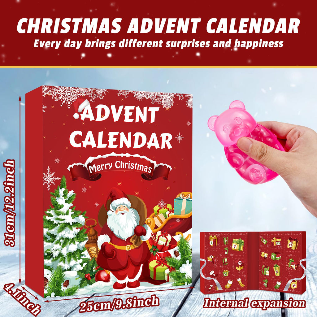 Squishy Advent Calendar 2026, Fidget Christmas Countdown Calendar, 24 Days of Surprises Squishy Toys Box, Xmas Toys for Sock Stuffing & Christmas Gift