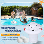 ODJSY Pool Chlorine Floater,7.5" Diameter Floatation Device can accommodate 3" Tablet Chemical Dispenser,Applicable to Swimming Pools, Spas, Hot Tubs (White Bear)