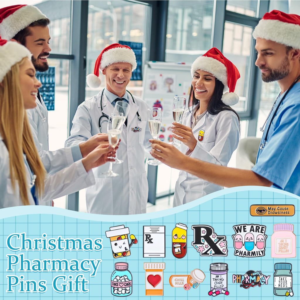 CraftyDream 40 Pcs Pharmacy Enamel Lapel Pins Bulk for Backpacks