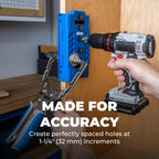 Kreg Shelf Pin Jig 1/4 Inch - Cabinet Shelf Hole Drilling Guide - Edge Aligned Precision Jig - Adjustable Shelf Pin Tool - KMA3225
