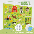 BONNYCO Felt Board for Toddlers with 92 Farm Animal Figures Montessori Toys