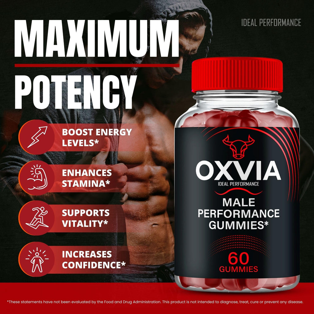 Oxvia Male Performance Gummies, Official Oxvia Supplement Gummies - Maximum Strength Performance, All Natural Support Overall Health & Wellness, Ox Via Advanced Support Gummy Reviews (2 Pack)