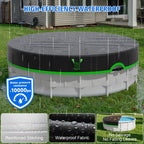 Agricasst 14ft Round Pool Cover, 420D Heavy Duty Above Ground Pool Cover with Sturdy Strap Ratchet Tensioner & Reflective Handles, Enhance Windproof, Side Seamless Tear Resistant, Weather Protection