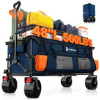 Originsure 300L Collapsible Beach Wagon Cart with Big Wheels, 560lbs, Blue