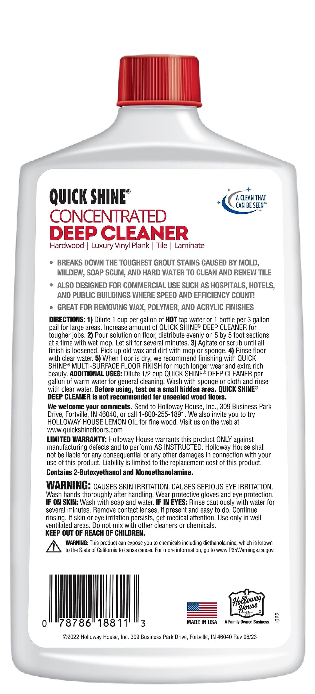 Quick Shine Multi Surface Deep Floor Cleaner and Remover 27oz | Removes Wax Build-Up, Revitalizes Floors & Cleans Grout | Use on Hardwood, Laminate, LVT, Tile and Stone | Pro-Level Cleaning