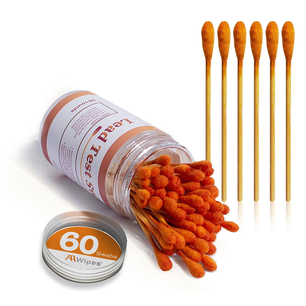 AAwipes Lead Test Swab Kit (60 Rapid Home Testing Swabs) 30-Second Results. Dip in Water. Home Use for - Painted, Jewelry, Ceramics, Wood (LS60)