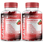 Magnesium Glycinate Gummies, 1000 mg - Magnesium Supplement to Support Relaxation, Heart Health - Chewable Calm Magnesio Gummies for Adults, Glicinato De Magnesio - Strawberry Flavor - Pack of 2
