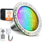 SURAIELEC 10" LED Pool Lights for Inground Pool, 12V AC Waterproof Color-Changing Pool Light with Remote, 300W Equivalent, RGB Colors & Dynamic Effects, Fits Pentair, Hayward, Jandy Niches, 50 Feet