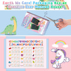 FLUESTON LCD Writing Tablet for Kids, 8.8 Inch Drawing Tablet for Boys Girls 3 4 5 6 7 8 Year, 3pcs in 1 Pack Drawing Pad Birthday Christmas Gift for Kid Educational Doodle Board Cute Unicorn Toy