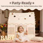 Senodeer Kids Play Tent Indoor: with Mat, Tassel Garland - Girl Tent Indoor Playhouse for Kids Toys for Boy Girl Birthday Gift