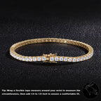 Gemsme 3mm Tennis Bracelet Cubic Zirconia Gold for Women Men 7.5"