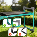 WEILISEN Garden Kneeler and Seat 2-in-1 Foldable Bench, with Storage Bags & Non-Slip Foam Pad