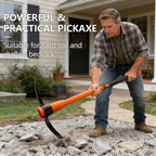 VNIMTI Pick Axe for Digging, Heavy Duty Pickaxe with Shock Absorbing Handle, 36 Inches