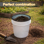 2PCS Soil Sifter for Gardening, Rock Sifter for 5 Gallon Bucket,Compost Sifter Dirt Sifter,Captures Dirt Rocks Sawdust Black Handle Upgrade Version