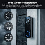 Wyze Battery Video Doorbell Wireless Camera, 1536x1536 HD+ with Color Night Vision, 2-Way Audio, 1:1 Head-to-Toe View, Person/Vehicle/Package Monitor, Wire-Free/Wired Option, 1 Minute Easy Setup