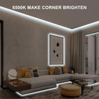 Olaholii 32.8ft COB Led Strip Light with Remote, 6500K Ra93+ Dimmable Bright Daylight White Led COB Strip Light, White Continuous Led Strip Light for Mirror, Stair, Cabinet, Room