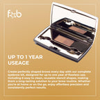 Fab Brows Duo Eyebrow Kit, Ultimate Brow Stencil Kit with Compact Powder Mirror and Eyebrow Shaper, Waterproof Eyebrow Makeup Kit Contour Palette, Eyebrow Cosmetics, (Slate/Black)