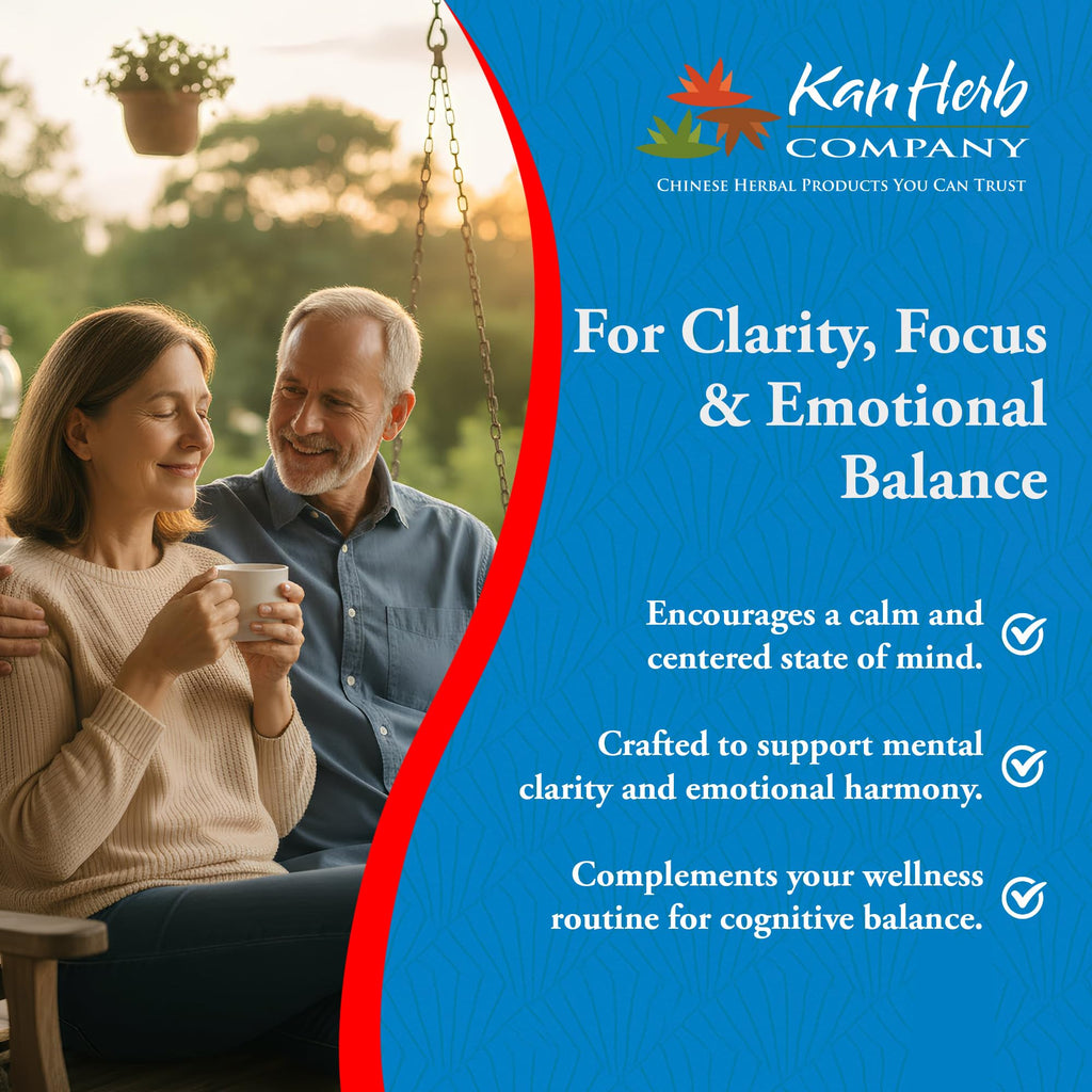 Kan Herbs Company Clear Mind Formula – Traditional Chinese Herbal Blend for Cognitive Clarity and Spirit Support, Nourishes Heart Yin and Blood, Calms Shen, Herbal Supplement, 120 Tablets